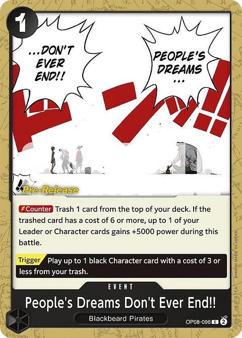 People's Dreams Don't Ever End!!-OP08-096-One Piece Card Game