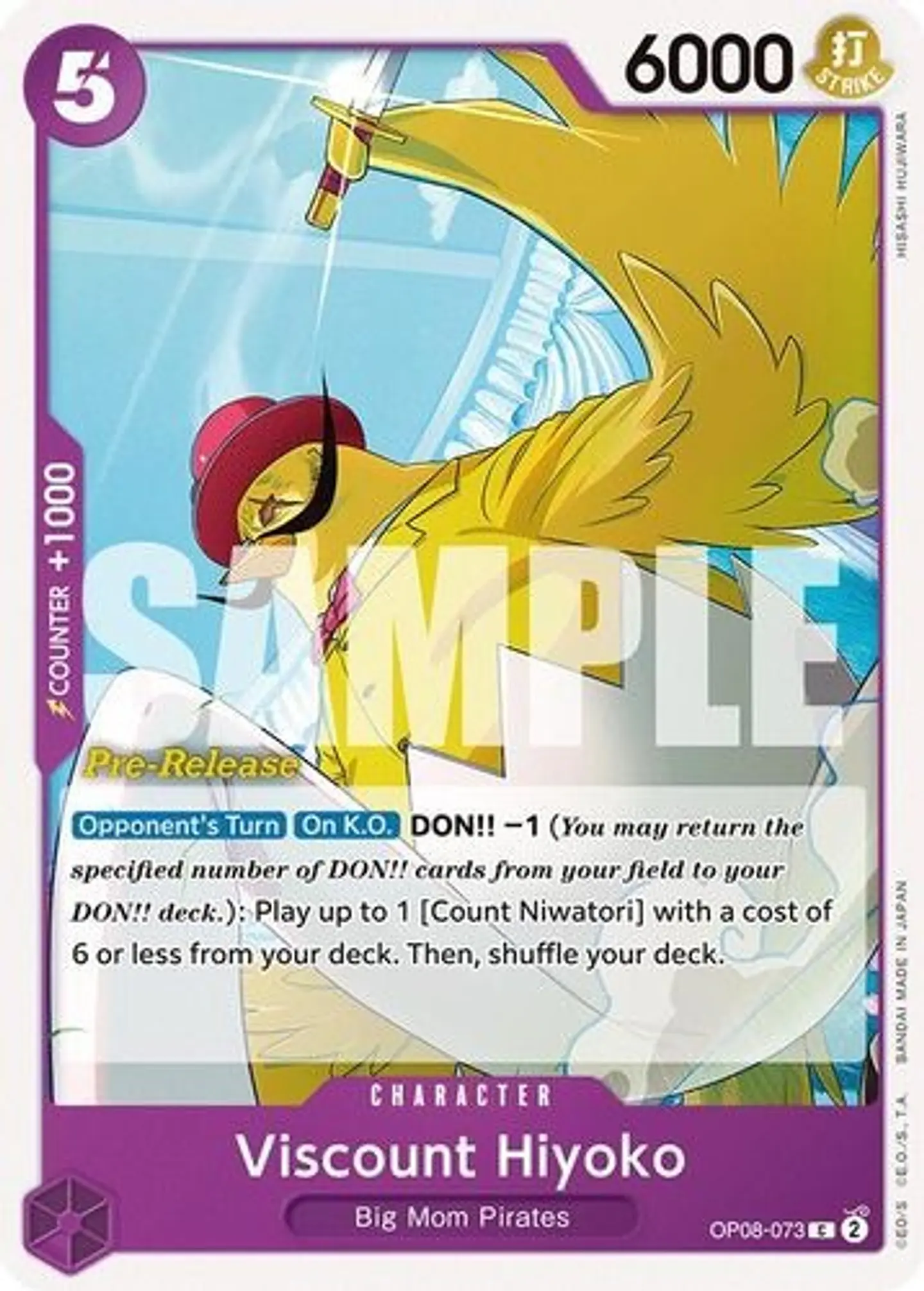 Viscount Hiyoko-OP08-073-One Piece Card Game 1