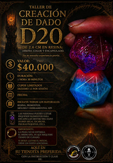 Taller itinerante de creacion de dados de 20 caras - El crisol errante 