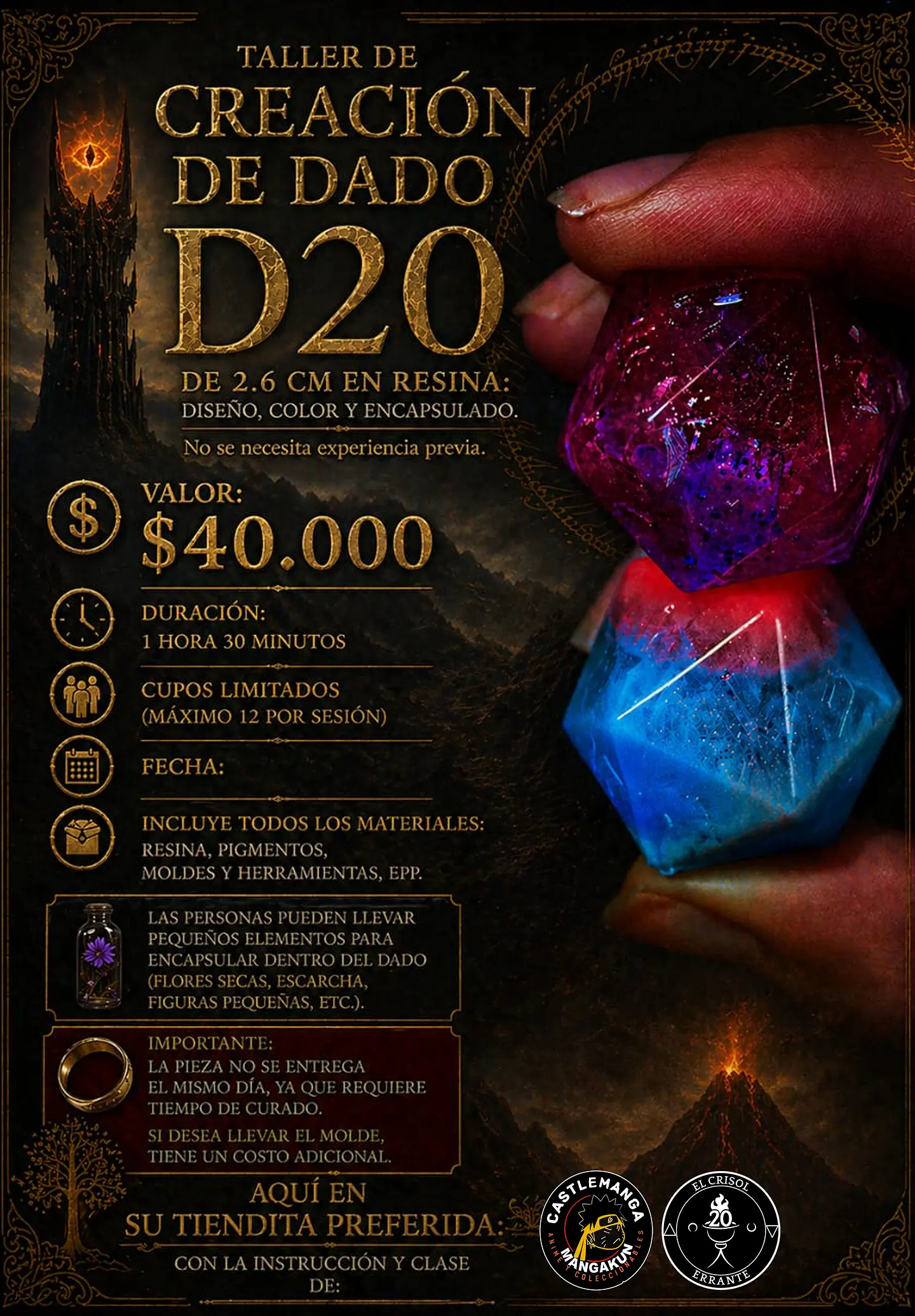 Taller itinerante de creacion de dados de 20 caras - El crisol errante  1