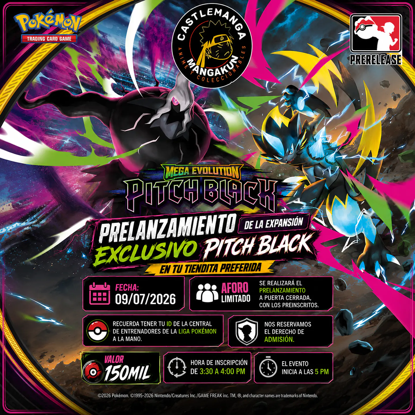 Prelanzamiento Pitch Black 10/07/2026 - Pokemon Play - Liga Pokemon 1