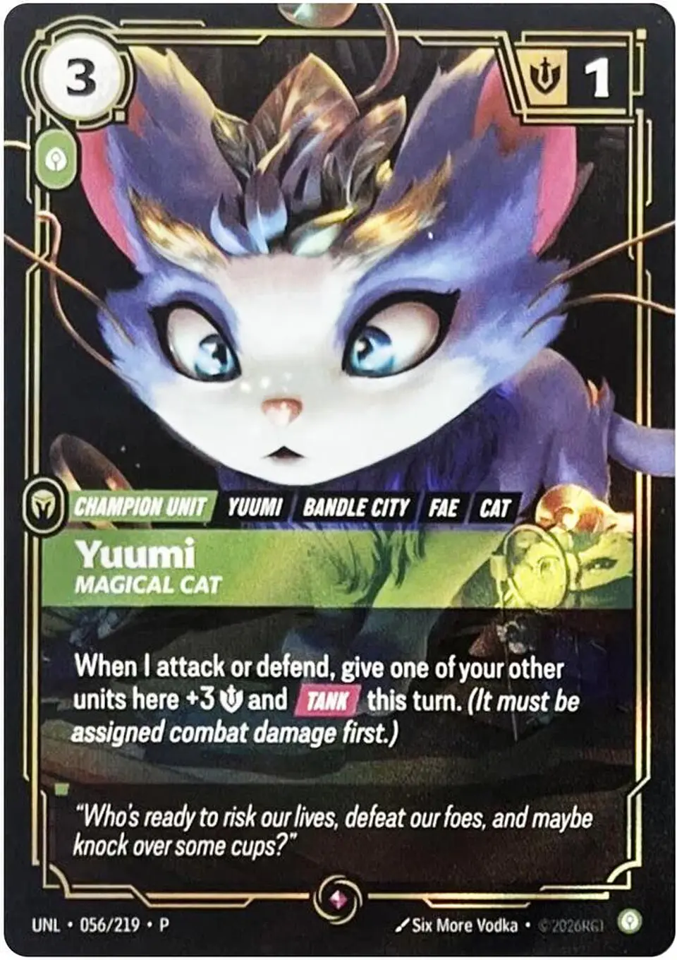 Yuumi - Magical Cat - Riftbound Organized Play Promotional Cards (OPP) - Riftbound - League of Legends 1