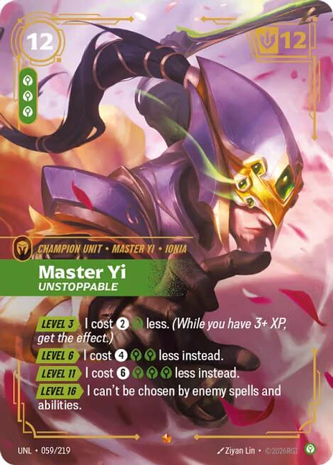 Master Yi - Unstoppable - Unleashed (UNL) - Riftbound - League of Legends