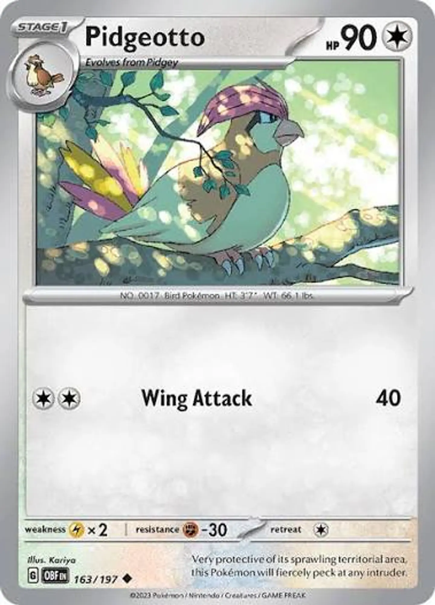 Pidgeotto - Obsidian Flames  1