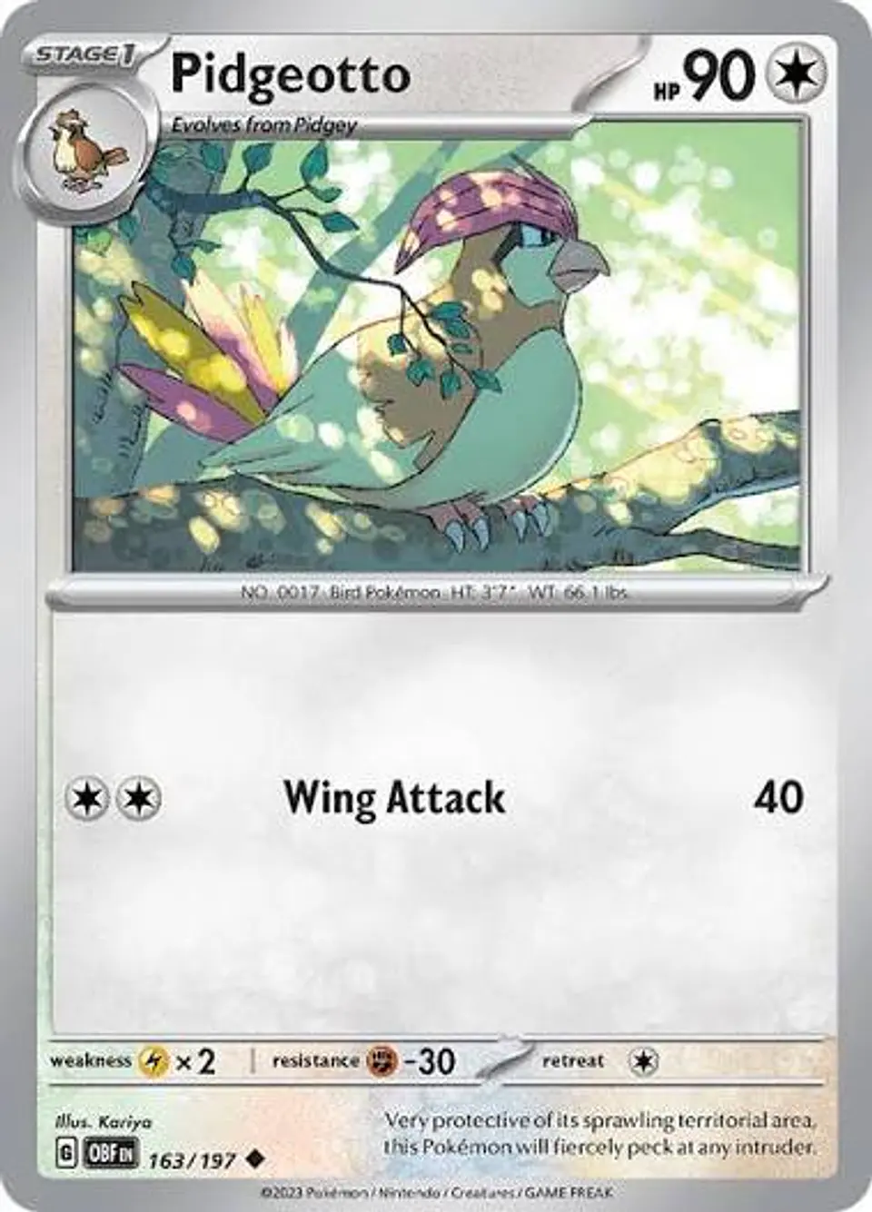 Pidgeotto - Obsidian Flames  1