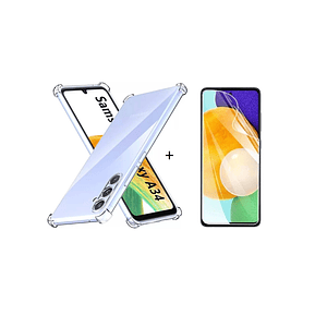 Carcasa Transparente Para Samsung A34 5G + Lámina Hidrogel
