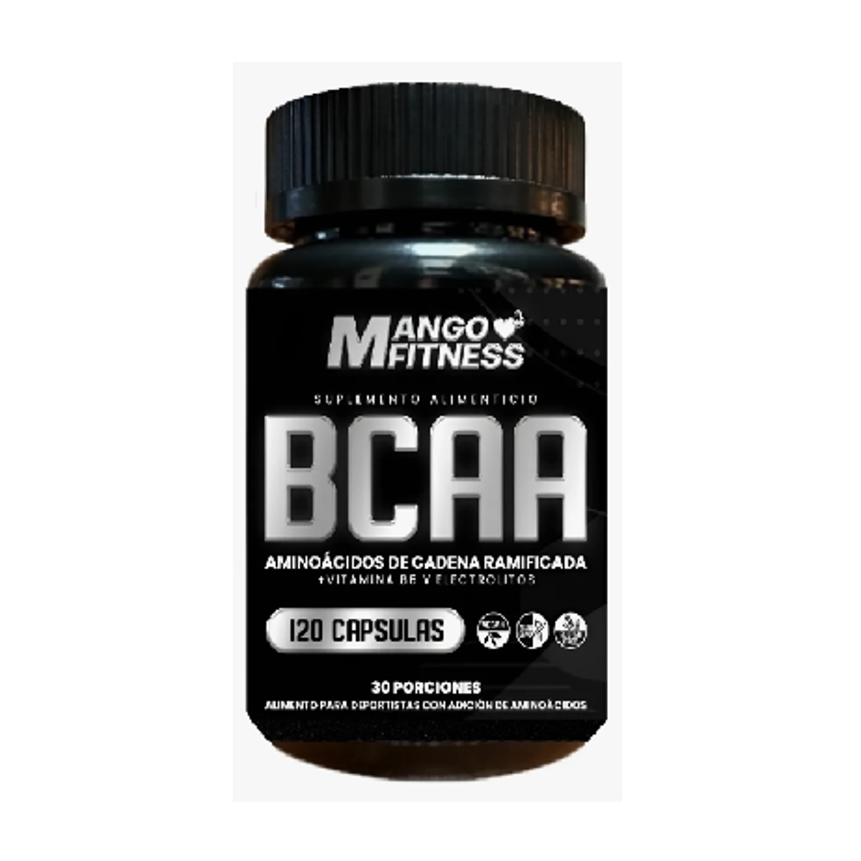 BCAA Aminoácido 120 Cápsulas con Vitamina B6 y Electrolitos  1