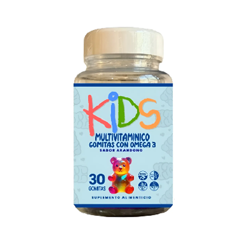 Multivitamínico Kids 30 Gomitas Con Omega 3, Sabor Arándono 1