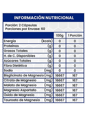 Magnesio Complex 120 cápsulas, Alivio Estrés y Calambres 