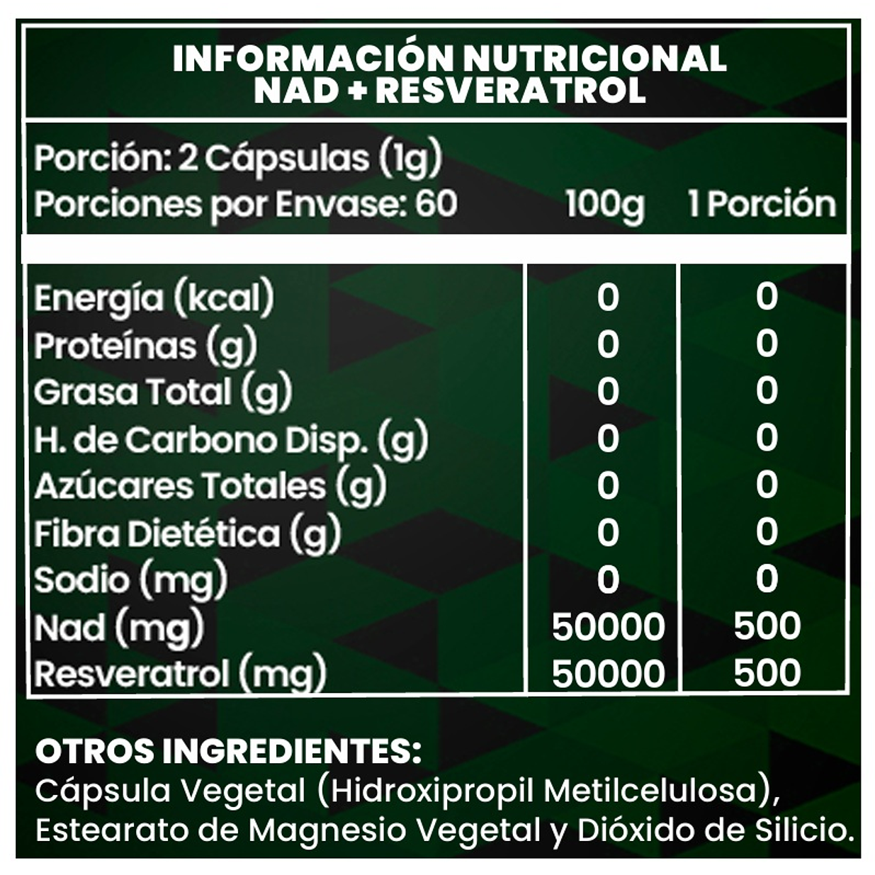 Nad+ Resveratrol 120 Cápsulas Antioxidante y Antienvejecimiento 2