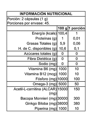 Xtra Focus 90 Cápsulas Memoria y Concentración