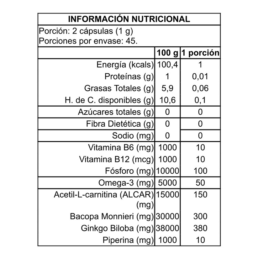 Xtra Focus 90 Cápsulas Memoria y Concentración 2