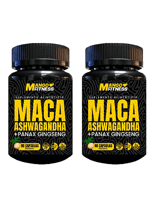 Pack Maca Peruana + Ashwagandha + Ginseng 90 Cápsulas 