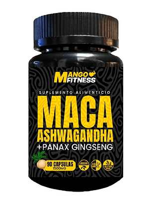 Maca Peruana + Ashwagandha + Ginseng 90 Cápsulas 500mg