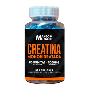 Creatina Monohidratada 60 Gomitas 5g. Fuerza, potencia y resistencia muscular.