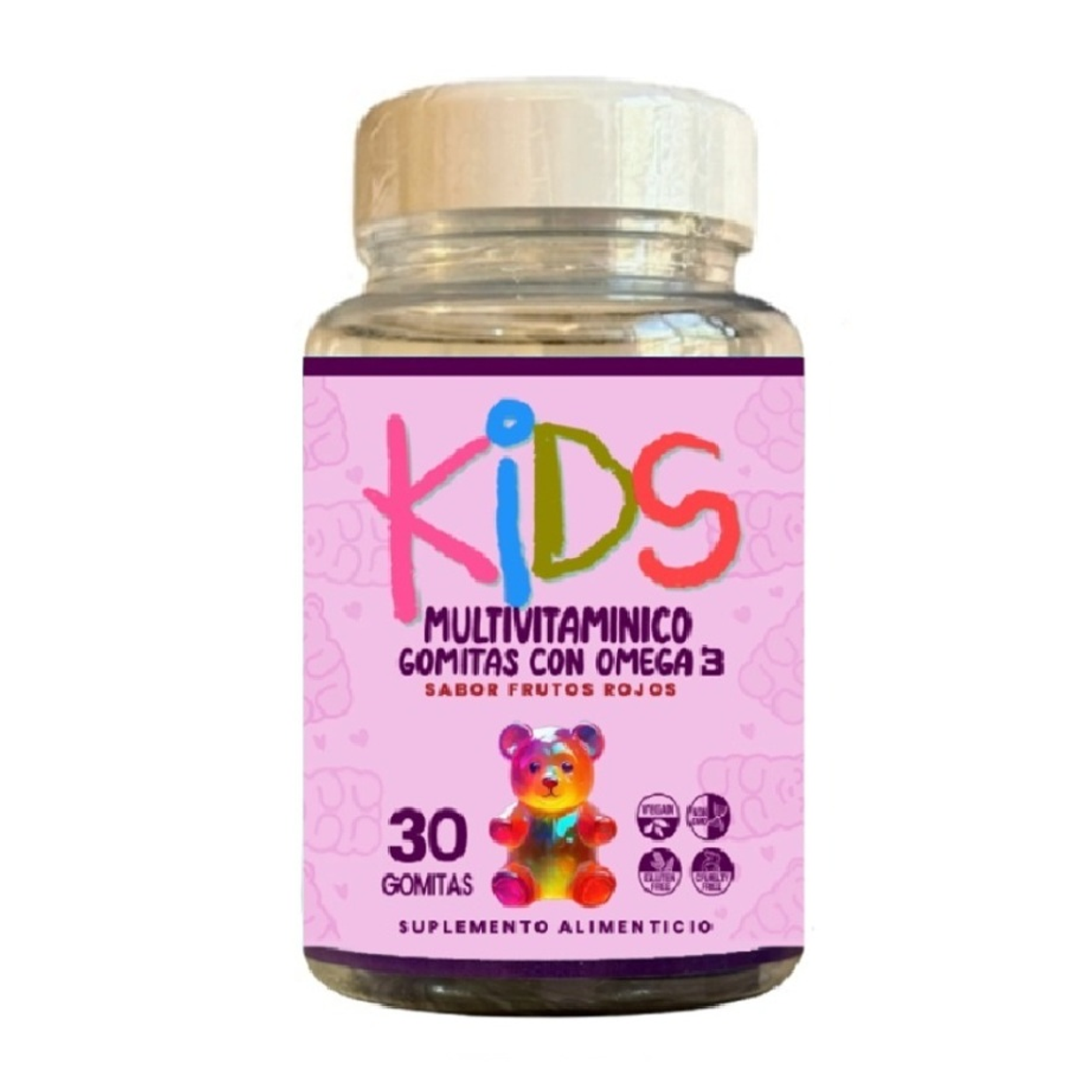 Multivitamínico Kids 30 Gomitas Con Omega 3, Sabor Frutos Rojos 1
