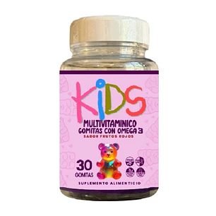 Multivitamínico Kids 30 Gomitas Con Omega 3, Sabor Frutos Rojos