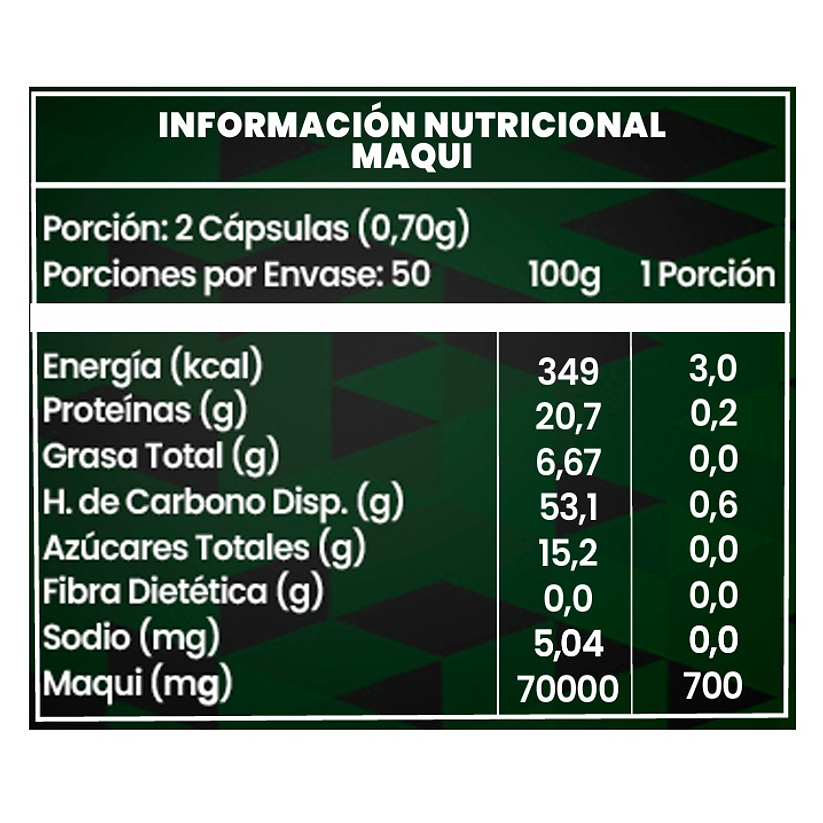 Maqui Deshidratado 700mg - 100 Cápsulas 2