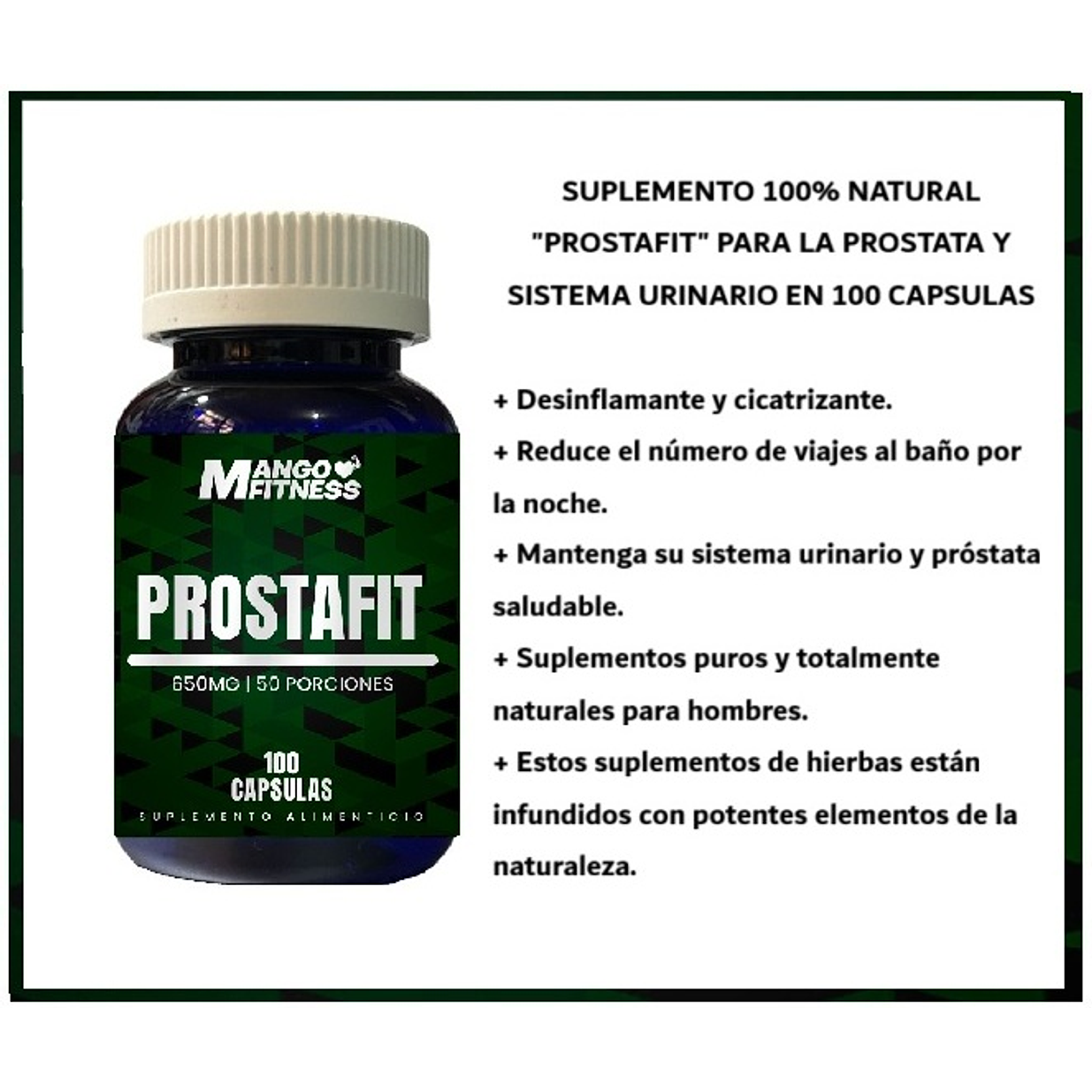 Prostafit 650mg Apoyo Próstata - 100 Cápsulas 2