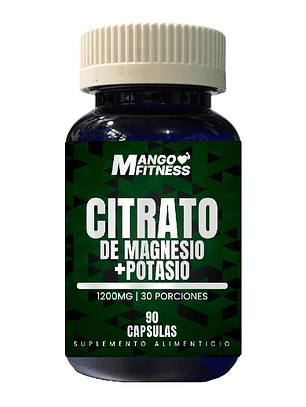 Citrato de Magnesio + Citrato de Potasio en 90 Cápsulas de 400mg
