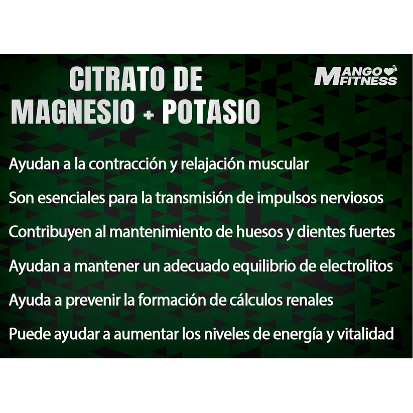 Citrato de Magnesio + Citrato de Potasio en 90 Cápsulas de 400mg 3