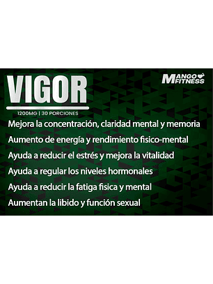 Vigor Energy 1200mg | 90 Cápsulas 100% Natural Potenciador Sexual