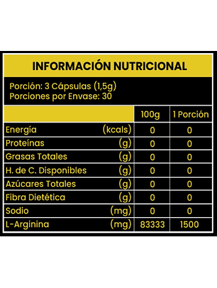 L-Arginina Sport 1500mg 90 cápsulas