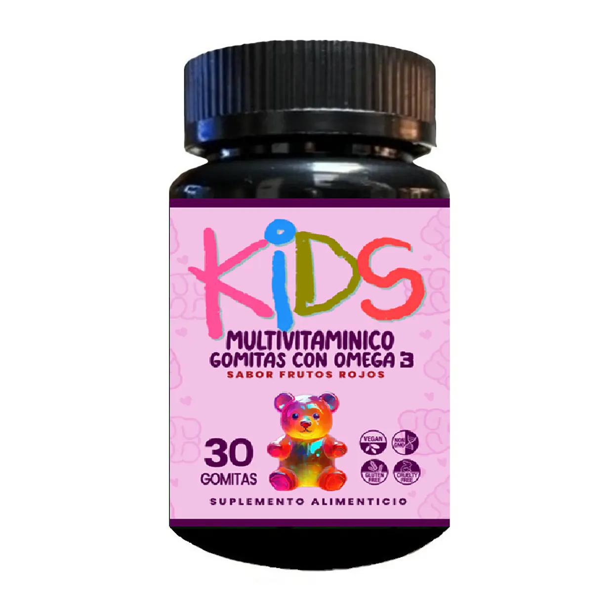 Multivitamínico Kids 30 Gomitas Con Omega 3, Sabor Frutos Rojos 1