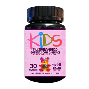 Multivitamínico Kids 30 Gomitas Con Omega 3, Sabor Frutos Rojos