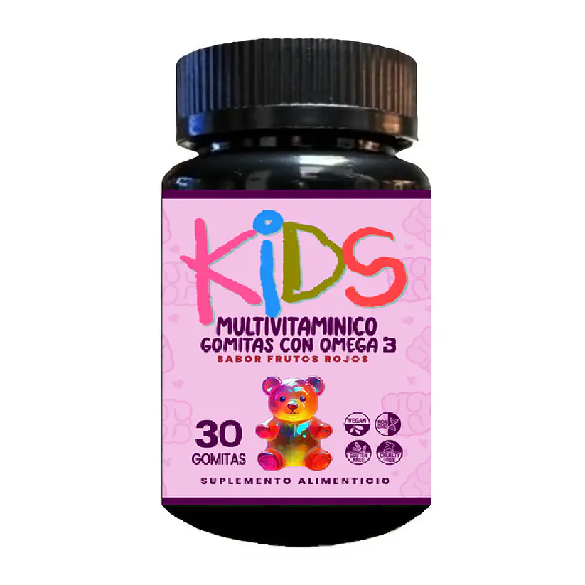 Multivitamínico Kids 30 Gomitas Con Omega 3, Sabor Frutos Rojos 1