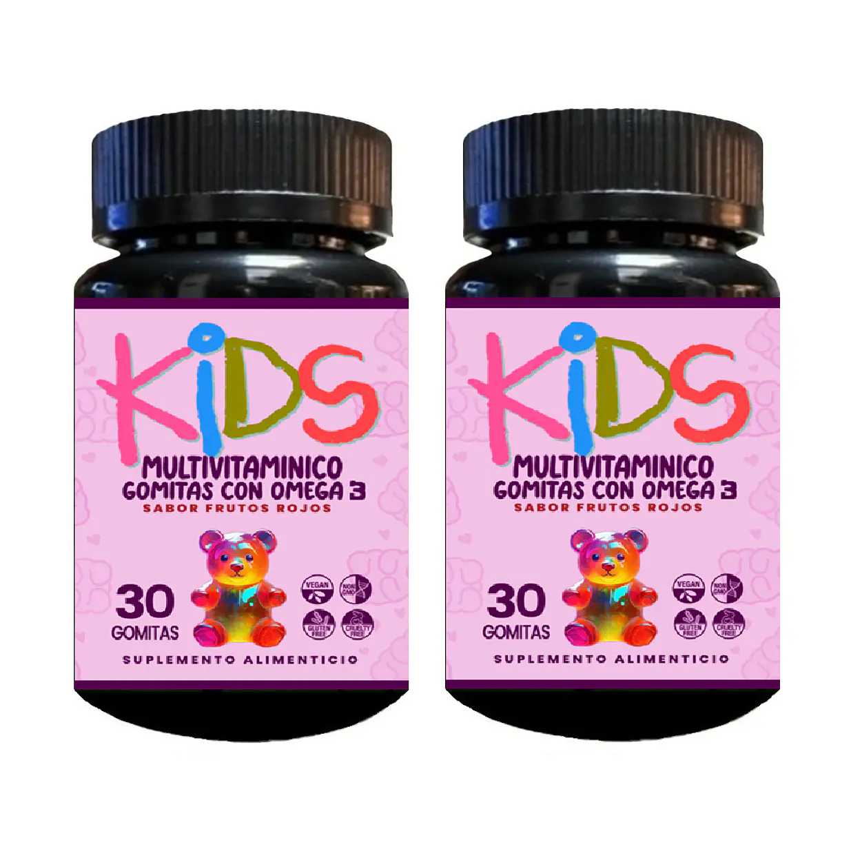 Pack Multivitamínico Kids 60 Gomitas Con Omega 3 