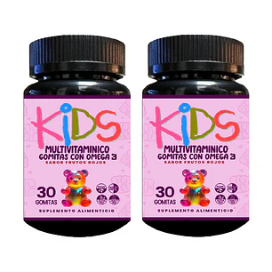 Pack Multivitamínico Kids 60 Gomitas Con Omega 3 