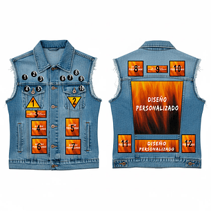 Pack Full personalizado Espaldera + parche XL + 12 parches + 10 chapitas