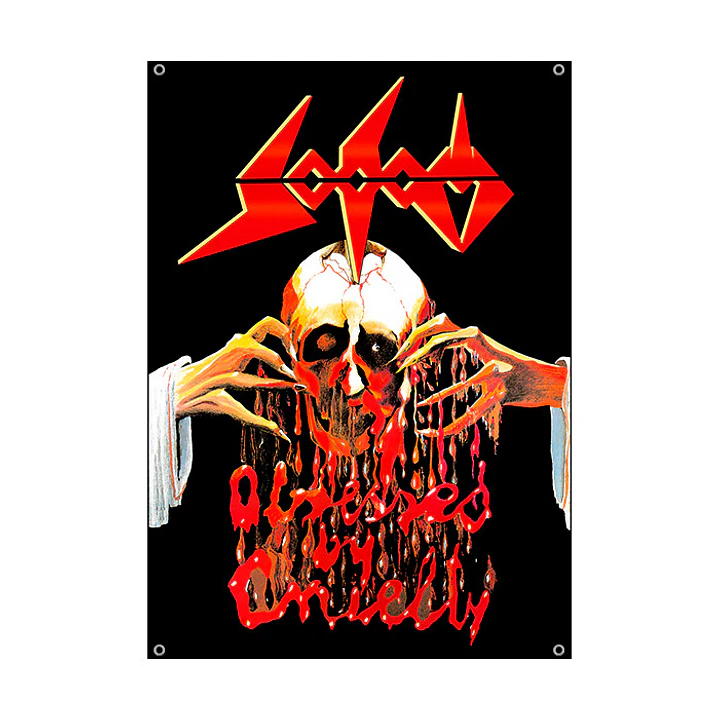 Bandera decorativa Sodom Obsessed by Cruelty 70x100 cms.  1