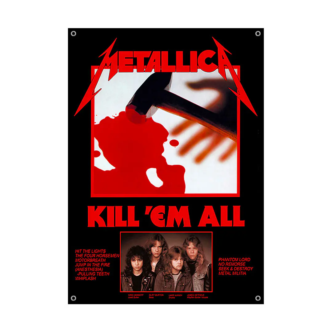 Bandera decorativa Metallica - Kill em All  70x100 cms 1
