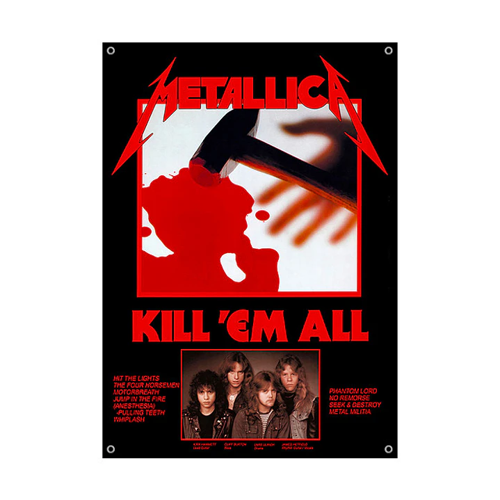 Bandera decorativa Metallica - Kill em All  70x100 cms 1