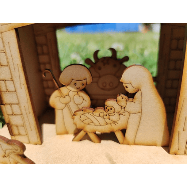 Pesebre Nacimiento Navidad Niño Jesús Mdf Para Armar  4