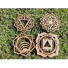 2 Pack Mándalas 7 Chakras Madera Mdf, 15 Centímetros  3