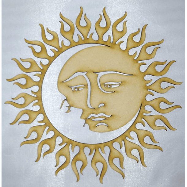 Mándala Sol Y Luna 19 Cm. Decoracion, Pintar