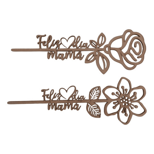 Pack 20 Rosas Flor Madera Mdf Dia De La Madre Feliz Día Mamá 1