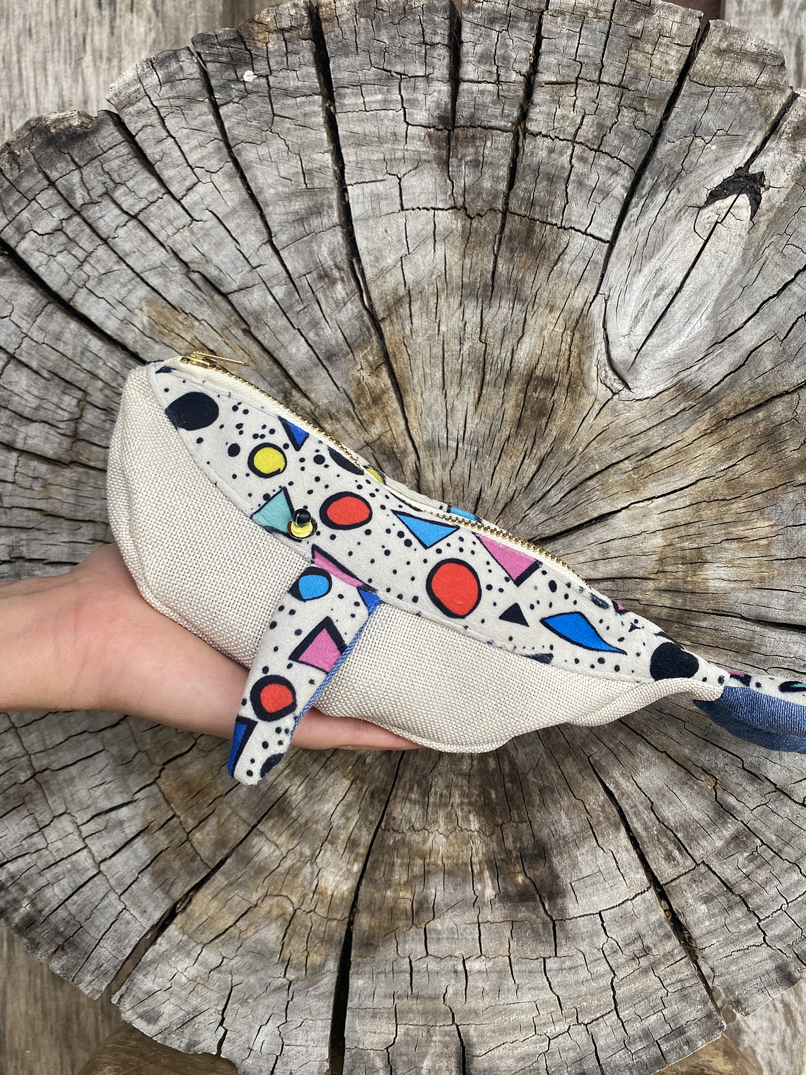 Estuche ballena azul “s” la  geométrica  1