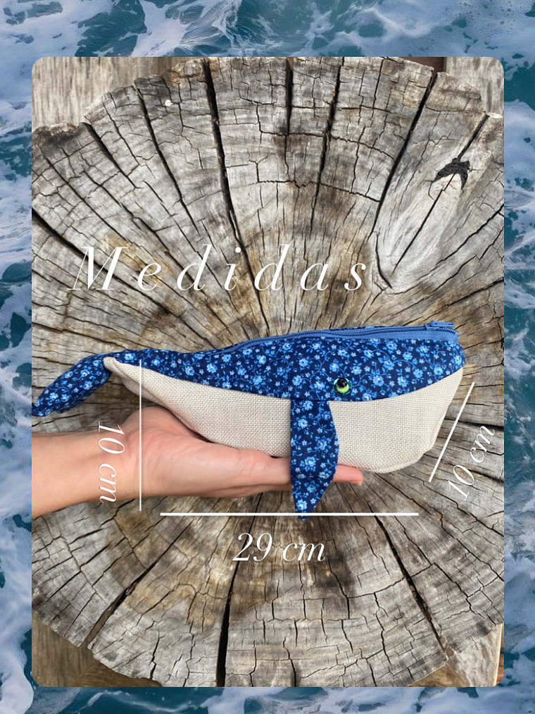 Estuche ballena azul “s”  azul tejido 4