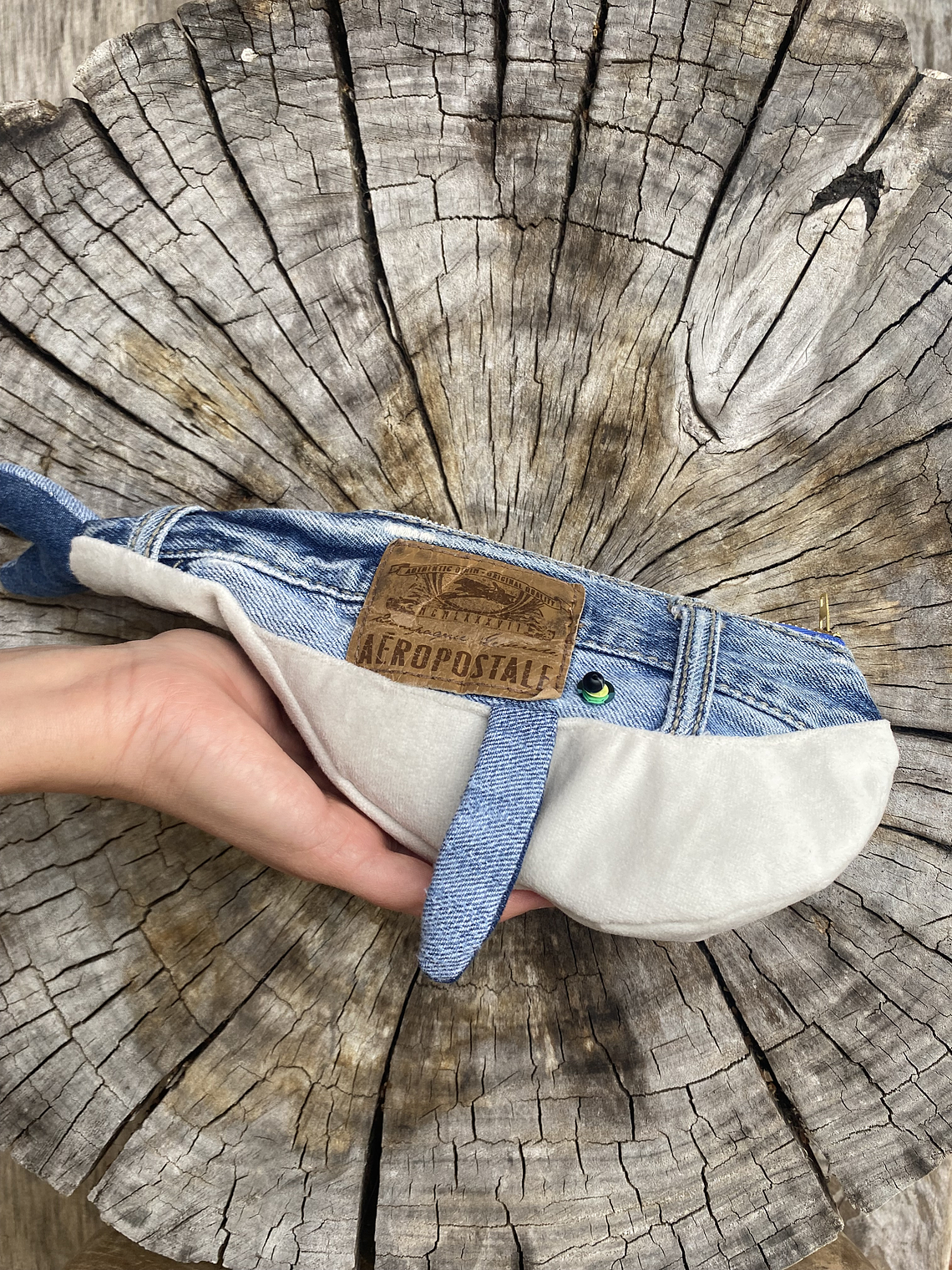 Estuche ballena azul “s” - Pretina jeans gastado 1