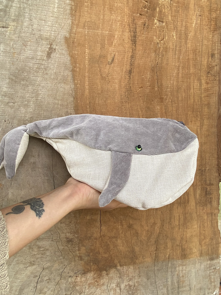 Estuche ballena azul “L”- Cotele gris 1
