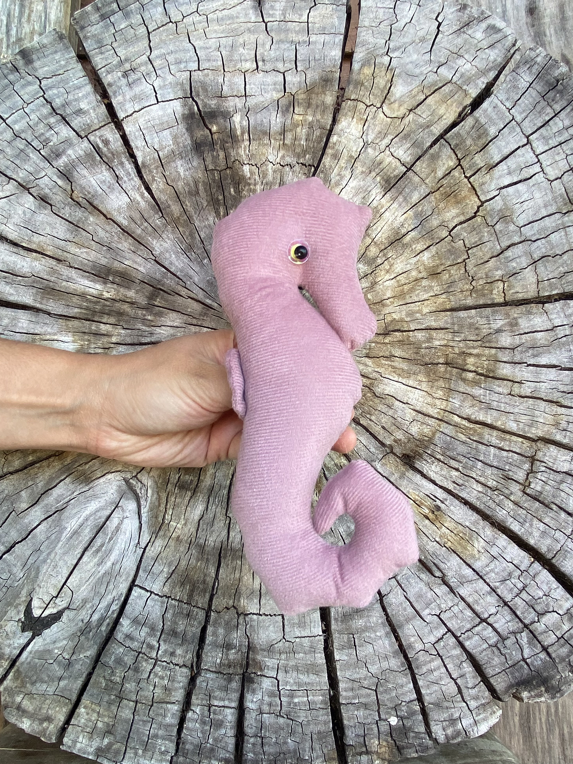 Peluche caballo de mar - rosa palo 1