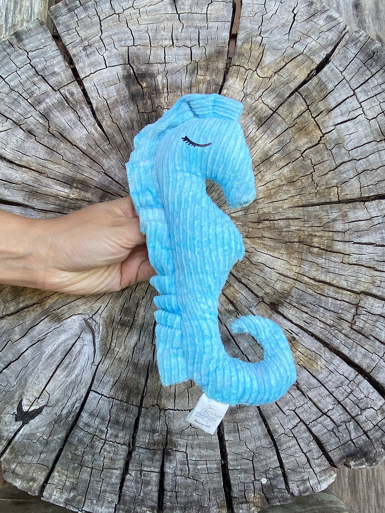 Peluche caballo de mar -  celeste  1