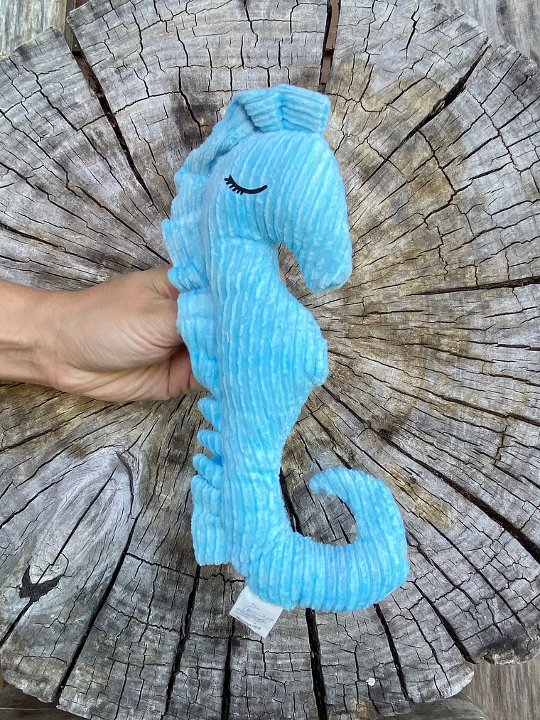 Peluche caballo de mar -  celeste  2