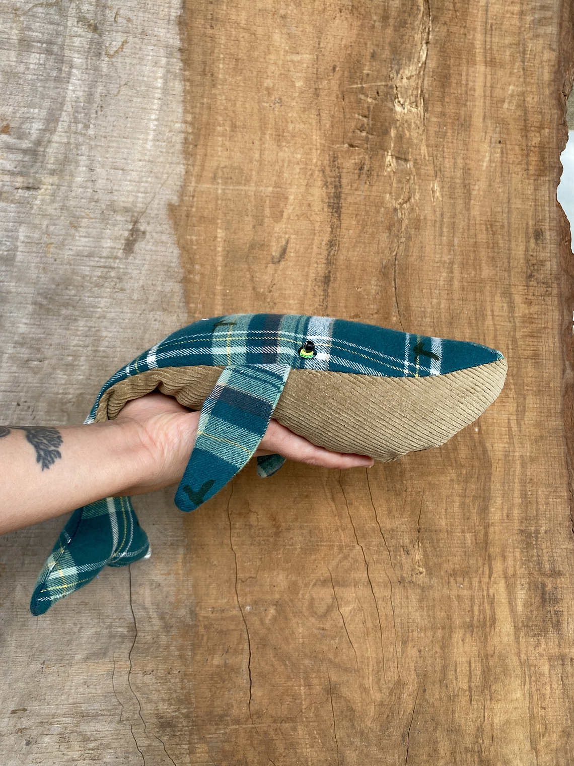 Guatero de semilla Ballena azul - verde cuadrilles  1