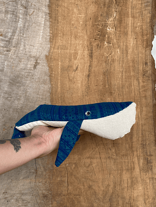 Guatero de semilla Ballena azul - Estampado verde petroleo