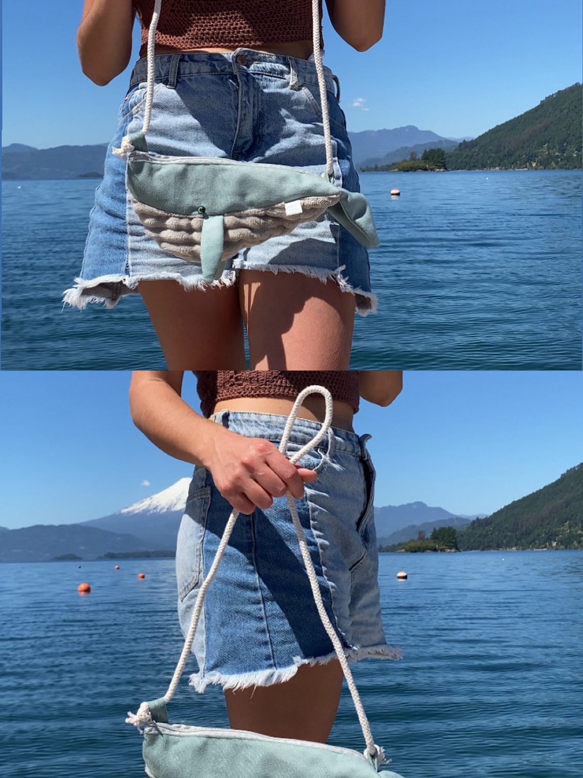 Cartera ballena - verde agua  3